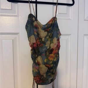Vintage Urban Outfitters Drawstring Floral Tank Top - SIZE S